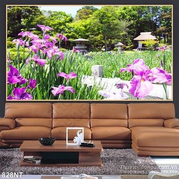 Tranh hoa địa lan hồng