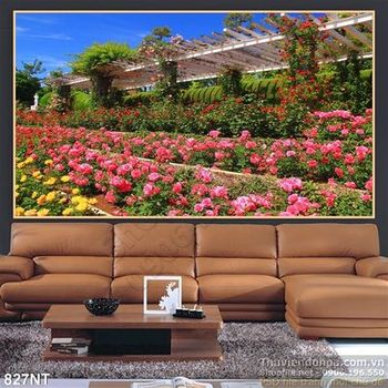 Tranh khu vườn hoa hồng