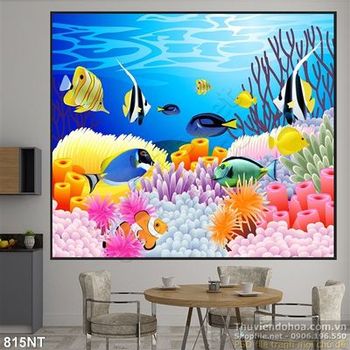 Tranh cá san hô trang trí phòng trẻ em