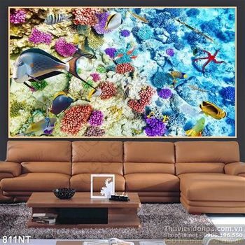 Tranh san hô in kính chất lượng cao