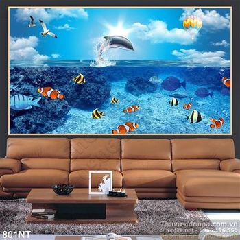 Tranh cá heo và rặng san hô