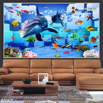 Tranh cá heo trang trí nghệ thuật