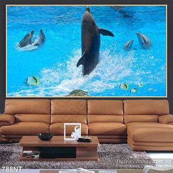 Tranh cá heo xiếc nghệ thuật