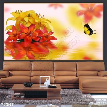 Tranh 3D hoa nghệ thuật dán tường