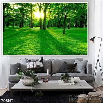 Tranh khu rừng vào bình minh