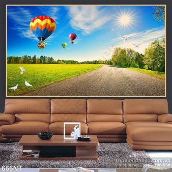 Tranh con đường và khinh khí cầu