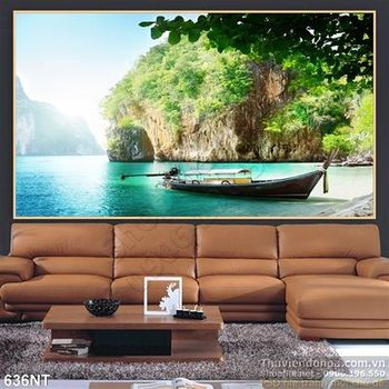 Tranh con thuyền trên vịnh