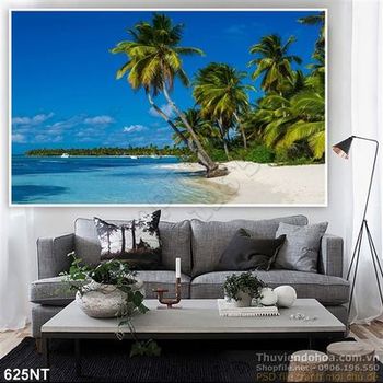Tranh hàng dừa trên biển