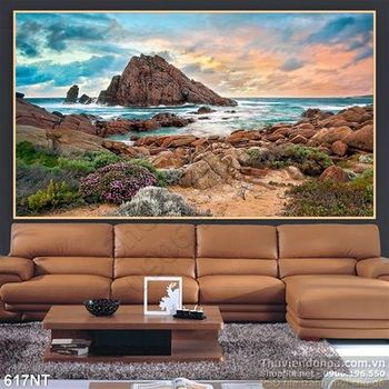 Tranh ghềnh đá trên biển