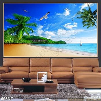 Tranh bãi biển trên hòn đảo