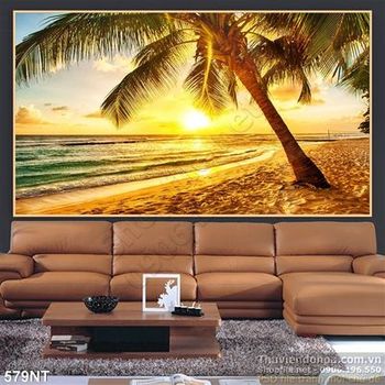 Tranh hòang hôn trên biển