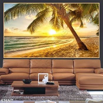 Tranh bình minh trên bãi biển