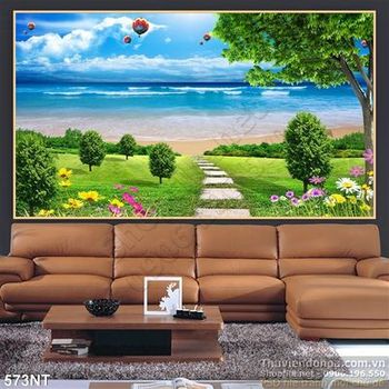 Tranh khu công viên ven biển