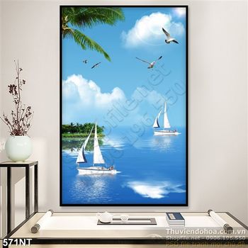 Tranh du thuyền trên biển
