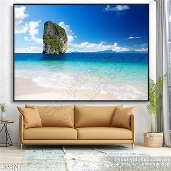 Tranh hòn đảo nhỏ trên biển