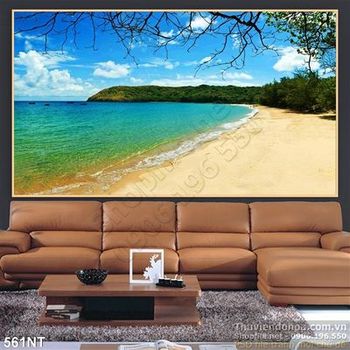 Tranh bãi biển trải dài