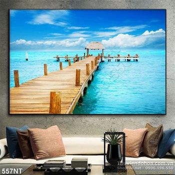 Tranh cây cầu ra biển