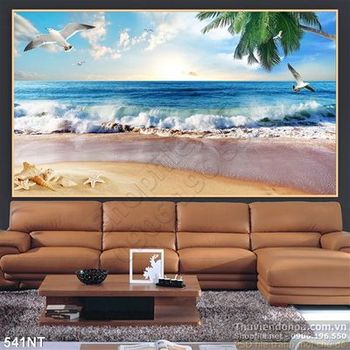 Tranh sóng biển và chim hải âu