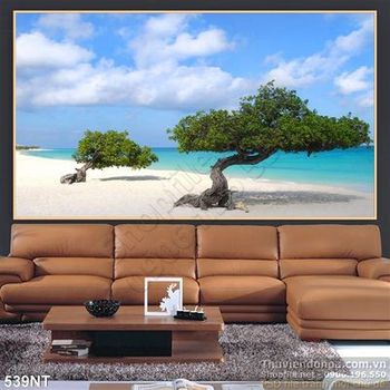 Tranh trên bãi biển xanh