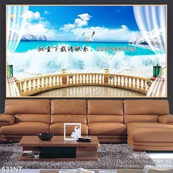 Tranh ban công nhìn bãi biển đẹp nhất