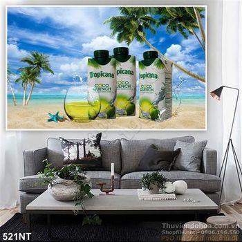 Tranh hàng dừa trên biển