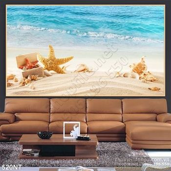 Tranh bãi biển và vỏ sò