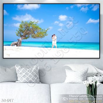 Tranh đôi tình nhân trên biển