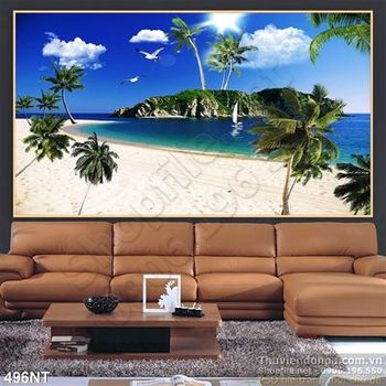 Tranh hòn đảo trên đại dương xanh