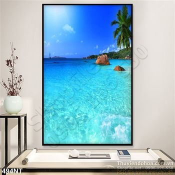 Tranh mặt biển xanh