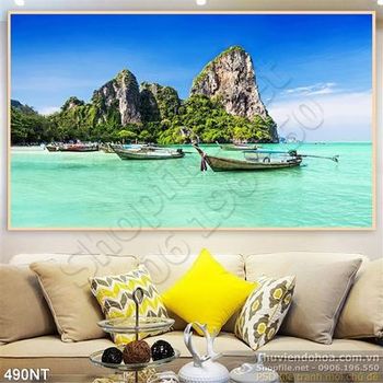 Tranh hòn đảo trên biển