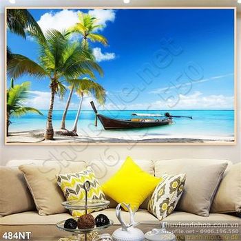 Tranh đại dương và hàng dừa