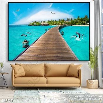 Tranh cây cầu dẫn đến hòn đảo