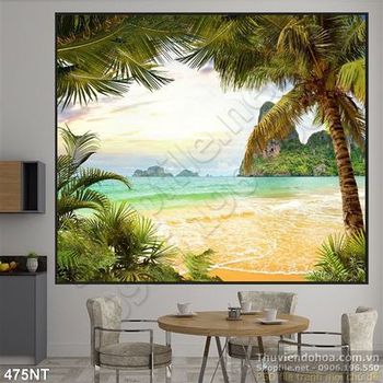 Tranh đại dương và hàng dừa