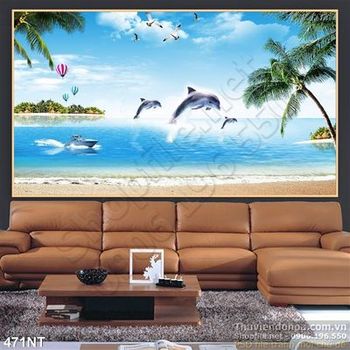 Tranh cá heo và đại dương