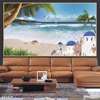 Tranh tòa lâu đài trên biển