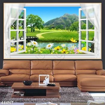 Tranh cửa sổ bên dòng sông