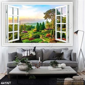Tranh cửa sổ và thung lũng hoa