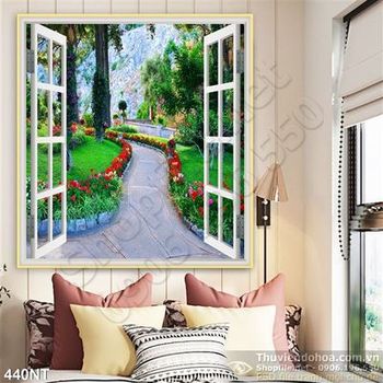 Tranh con đường vào vườn hoa