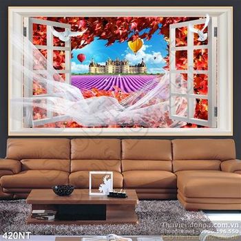 Tranh cửa sổ nhìn ra tòa lâu đài