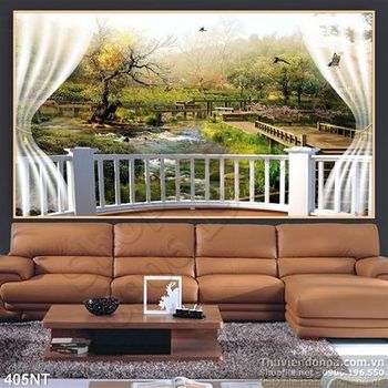 Tranh ban công nhìn ra khu công viên