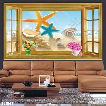 Tranh cửa sổ sao biển trên cát