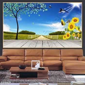 Tranh phong cảnh đồng cỏ và hoa hương