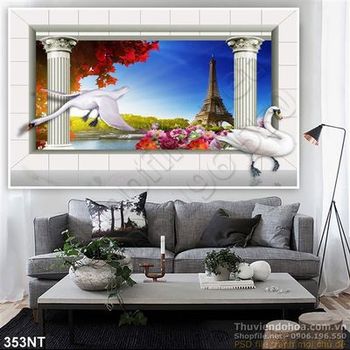 Tranh phong cảnh tháp eiffel