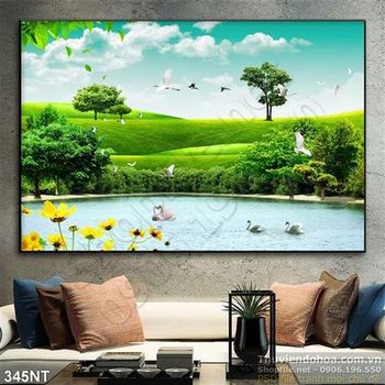 Tranh đồng cỏ trên dòng sông