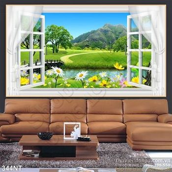 Tranh cửa sổ hồ nước khu công viên