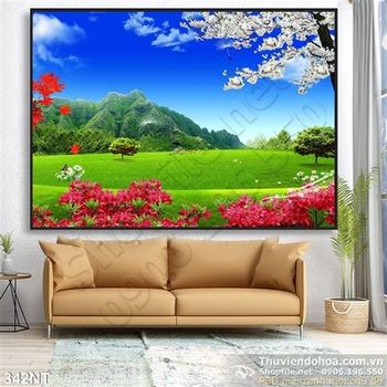 Tranh đồng cỏ mùa xuân