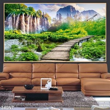 Tranh cây cầu trong rừng