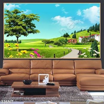 Tranh phong cảnh thiên nguyên trên thảo nguyên