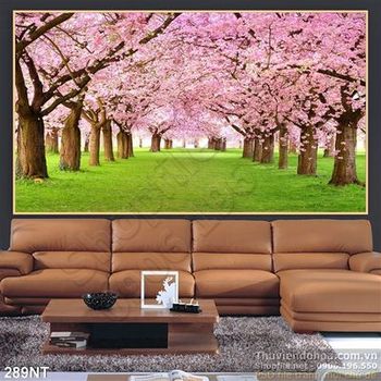 Tranh khu vườn đào nghệ thuật