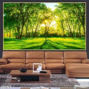 Tranh khu rừng lúc bình minh